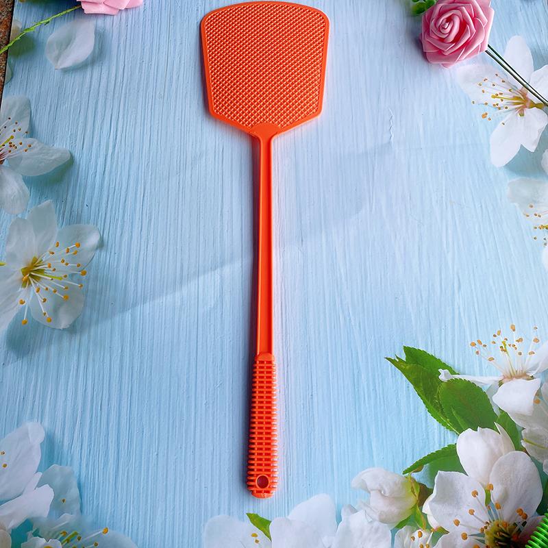 1/5Pcs Plastic Fly Swatter For Household Use, Thick And Extended Handle, Large Size, Manual, Durable Fly And Mosquito Swatter