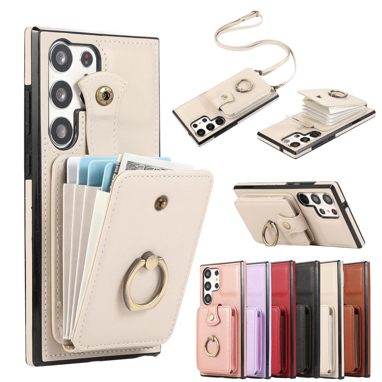 

Crossbody Leather Phone Case for Samsung Galaxy S25 Ultra S25Edge S24 Plus S23 S20 FE S22 Note20 A56 A36 Ring Card Holder Wallet Galaxy A36 5G