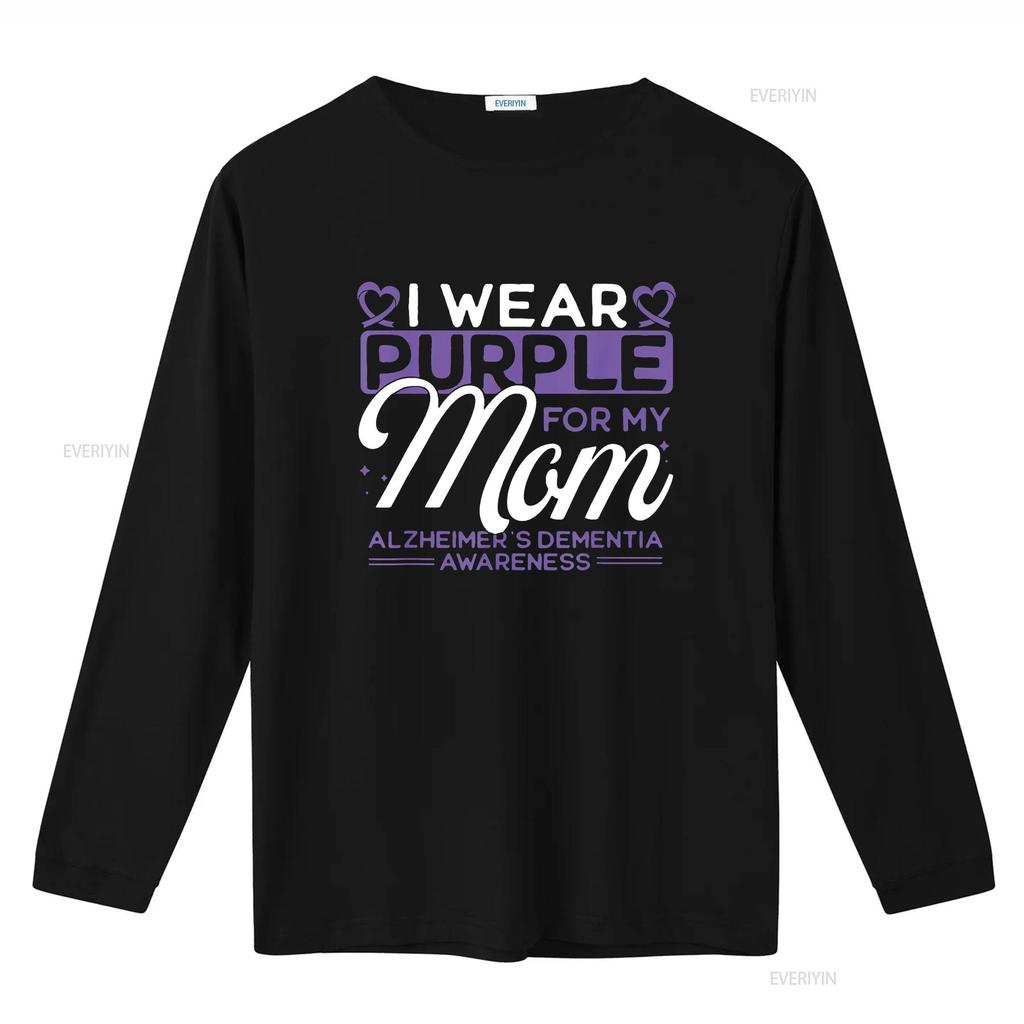 Womens Dementia Mom Alzheimer s Awareness Purple Ribbon Support T Shirt Black 2X Large vintage Washed Slightly homme Stylish