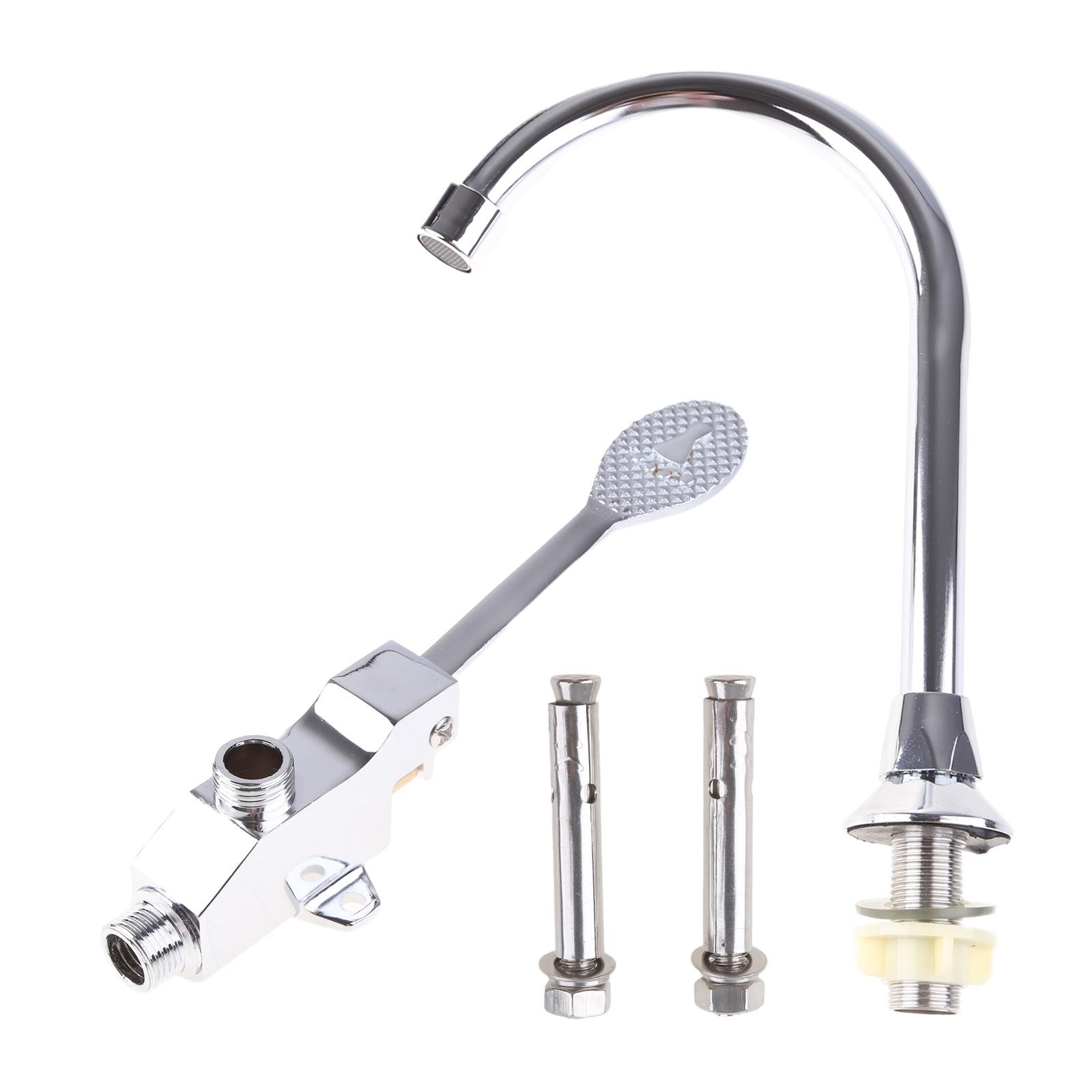 

Kitchen Sink Faucets Single Hole Foot Pedal Control Cold Water Faucet Deck Mount Pulldown Faucet Corrosion-resistant 1 білий