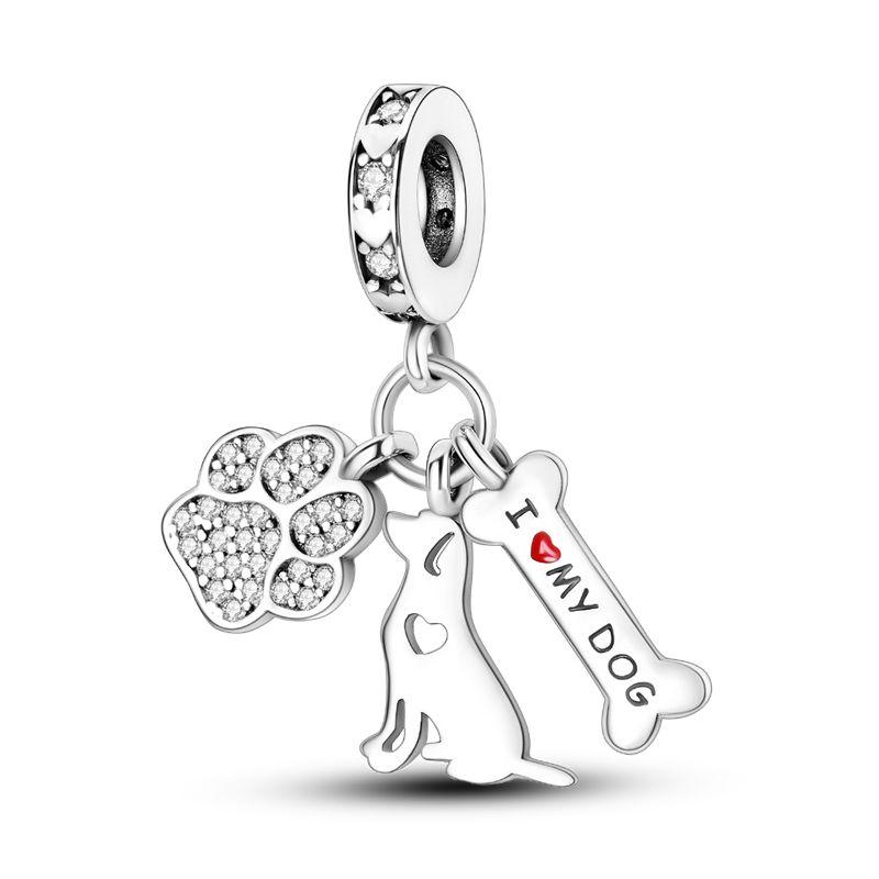 Charms Plata De Ley 925 Evil Blue Eyes Silver Sun Star Elk Dinosaur Flower Charm Women Anniversary DIY Jewelry