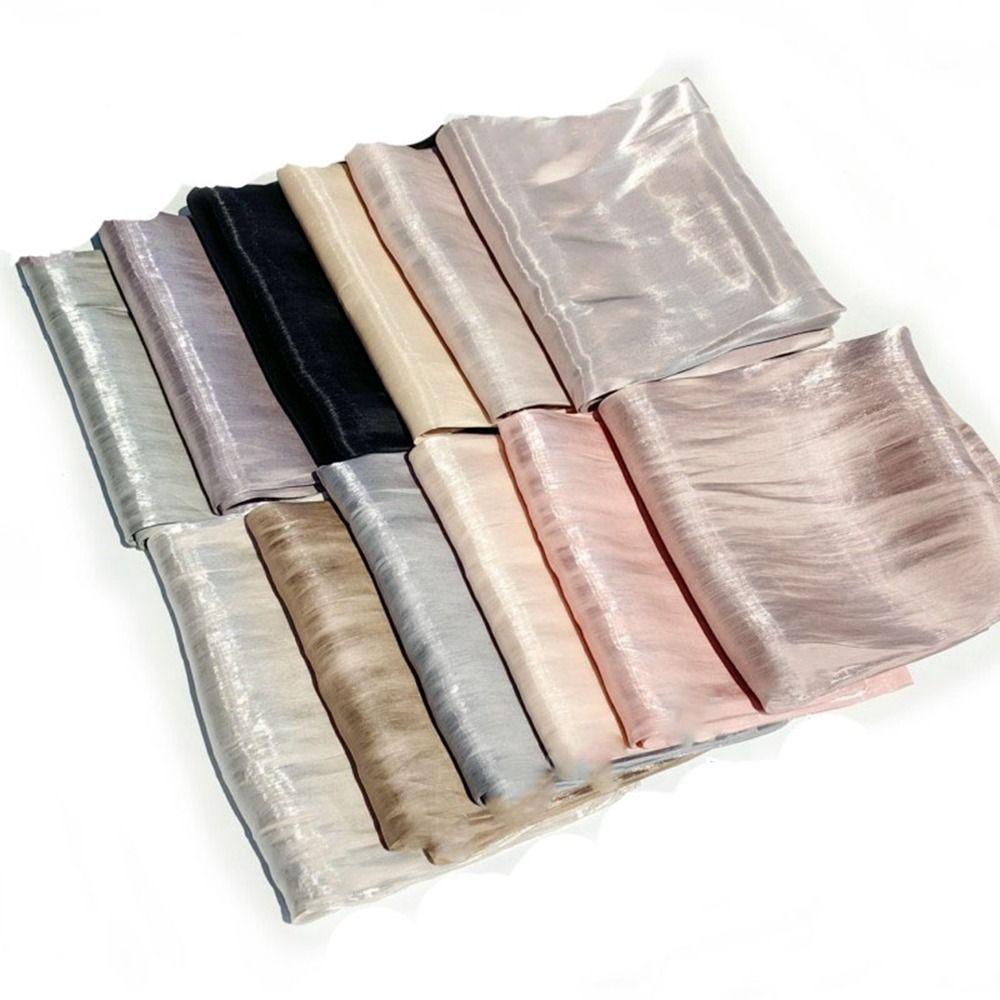 Luxury Chiffon Hijabs Breathable Long Shawl Turban New Women Cool Satin Smooth Crepe