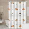 Cute Cartoon Corgi Shower Curtain - Playful Polyester for Fun Dog Lover Bathrooms
