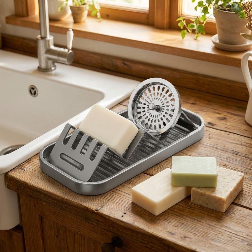 Waterproof W-Shaped Soap Rack Self Draining Soap Drain Box Soap Tray  Bathroom Accessories