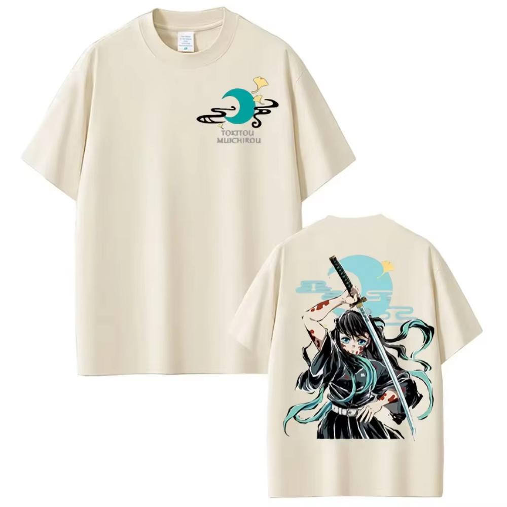 Anime Muichiro Tokito T-shirt z nadrukiem graficznym Męski Damski Estetyczna Odzież Modowa T-shirt Casual Wygodny Bawełniany Oversize