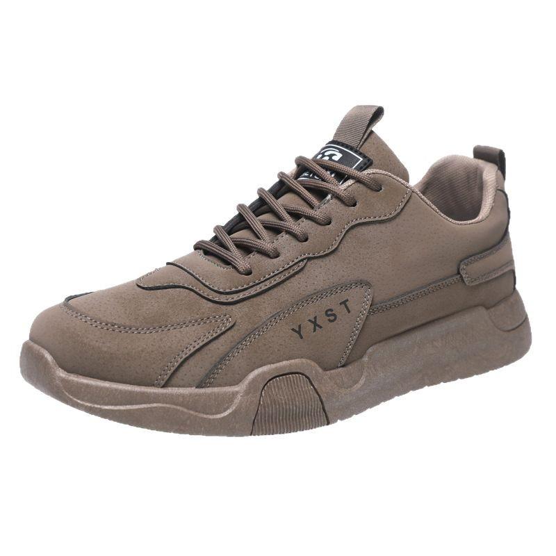 Men's Versatile Leather Lace-up Casual Sneakers - Breathable, Comfortable, Non-slip for Spring & Autumn 2025