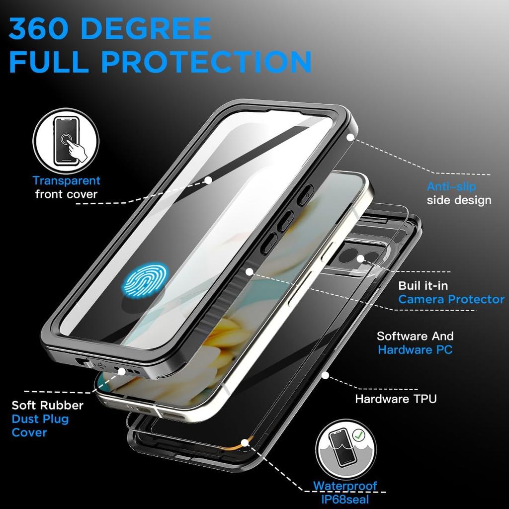 Case For Goolge Pixel 9a Pixel 9 Pro XL Pixel 8a 8 IP68 Waterproof Screen Protector Full Body Heavy Duty Rugged Shockproof Cover
