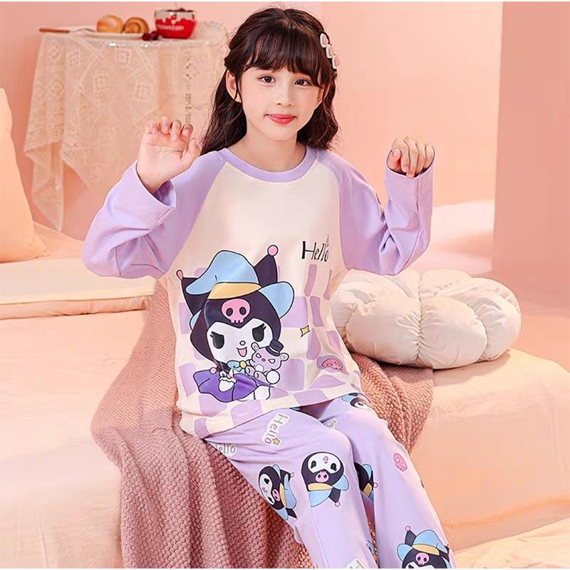 Süßes Cartoon-Pyjama-Set für Mädchen - Frühling/Herbst Langarm & Hose (Mittelgroß und groß)