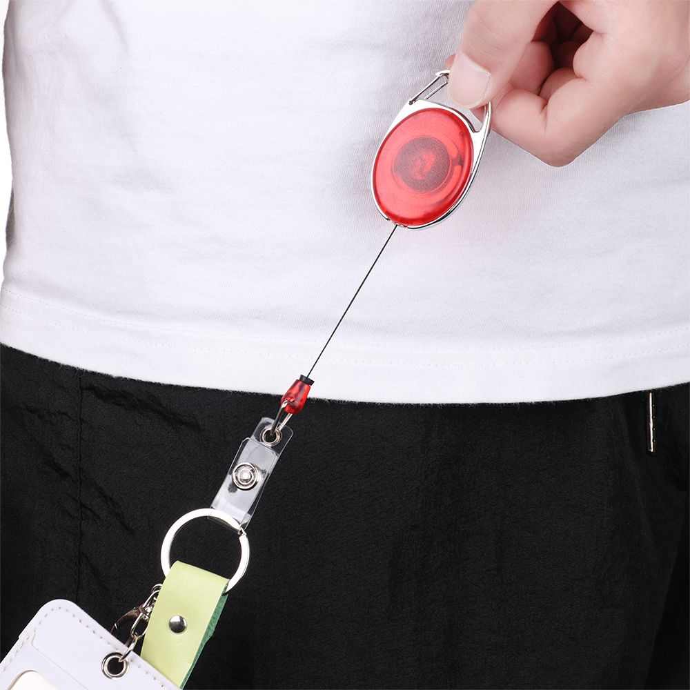 1pc Office Supplies Unisex Stationery ID Name Card Clip Key Ring Retractable Badge Holder Lanyards