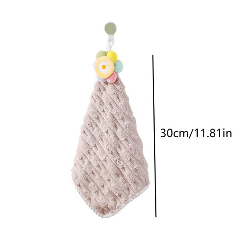 Blumen Handtuch mit Aufhängeschlaufe, Schnelltrocknend, Weich, Hochsaugfähig, Aus Mikrofaser, Geeignet für Badezimmer und Küche