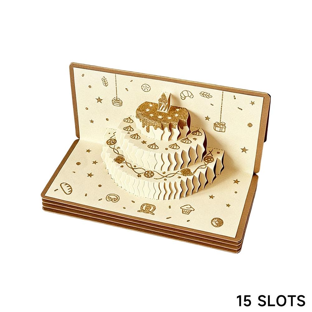 Foldable Birthday 3D Greeting Cards Creative Red Envelope Multiple Card Slots Lucky Money Pocket For Birthday New Year