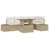 VidaXL Ensemble de Canapé de Jardin de 6 pièces avec Coussins Beige en Poly Rattan 3349187
