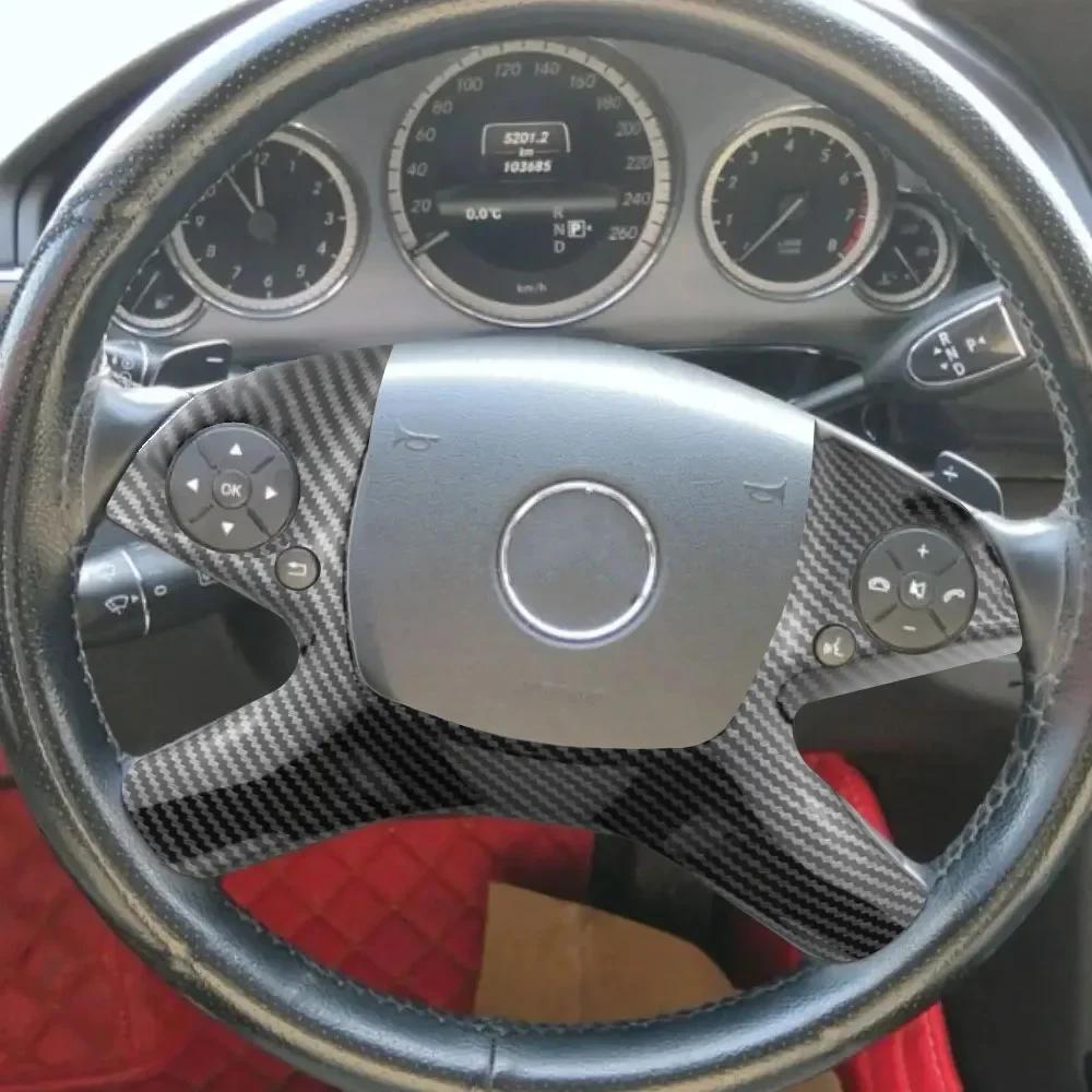 For Mercedes Benz W204 C180 C200 C260 C Class 2007-2010 Accessories Steering Wheel Panel Sticker Cover Interior Trim Styling