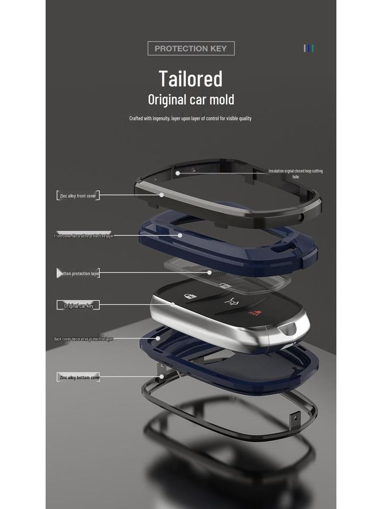 Cadillac Premium Key Case for XT5, CT5, XT4, XTS, ATSL, CT6, XT6, CT4 - Suitable for Men & Women