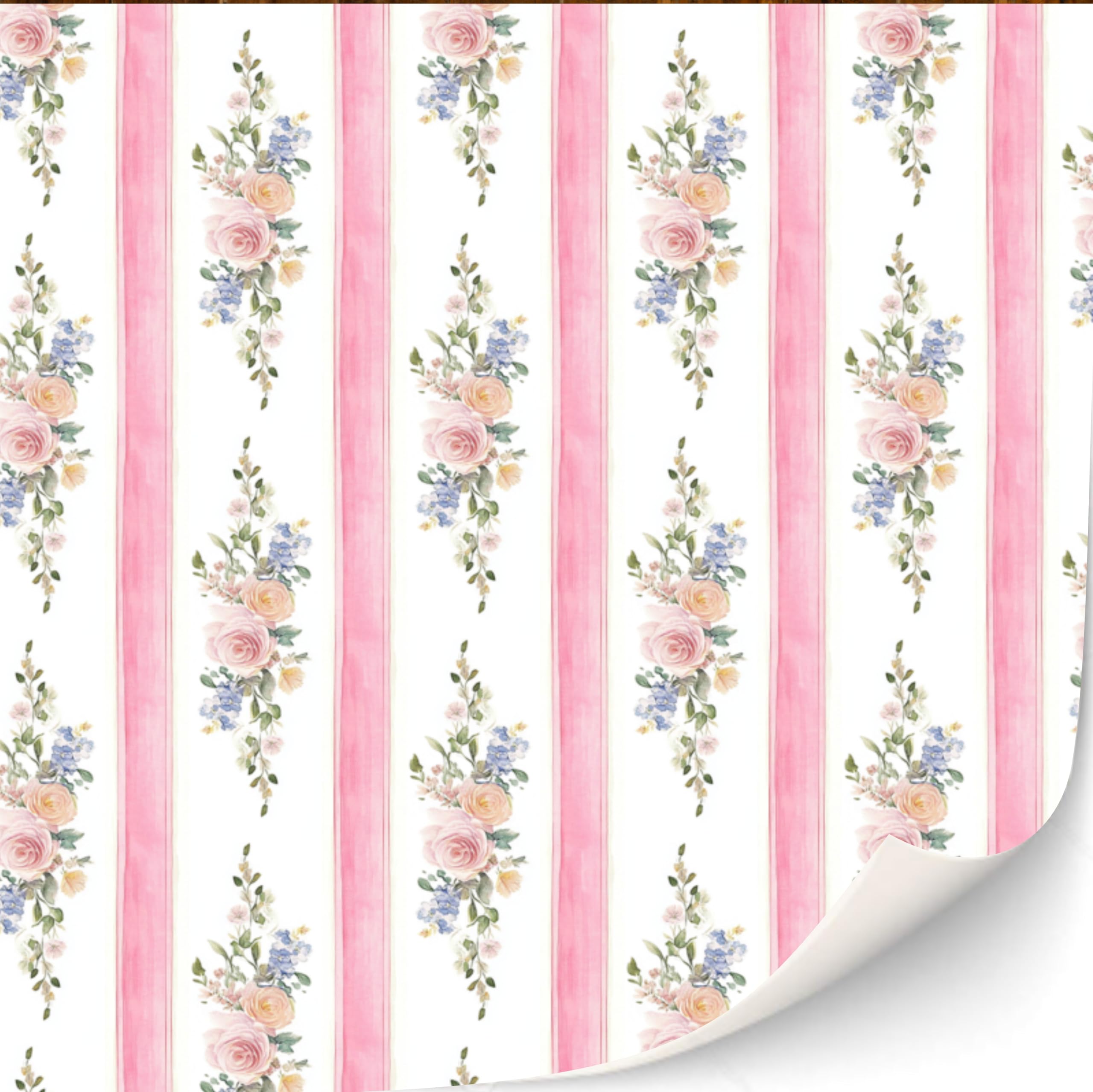 

Dollhouse adhesive wallpaper, 3 sheets, 1:12 scale, modern and Art Deco wallpaper (flower bouquet)