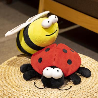 Cartoon Colorful Ladybug Plushies Doll Soft Stuffed Animals Bee Plush Toys Insect Pillow for Kids Birthday Gifts