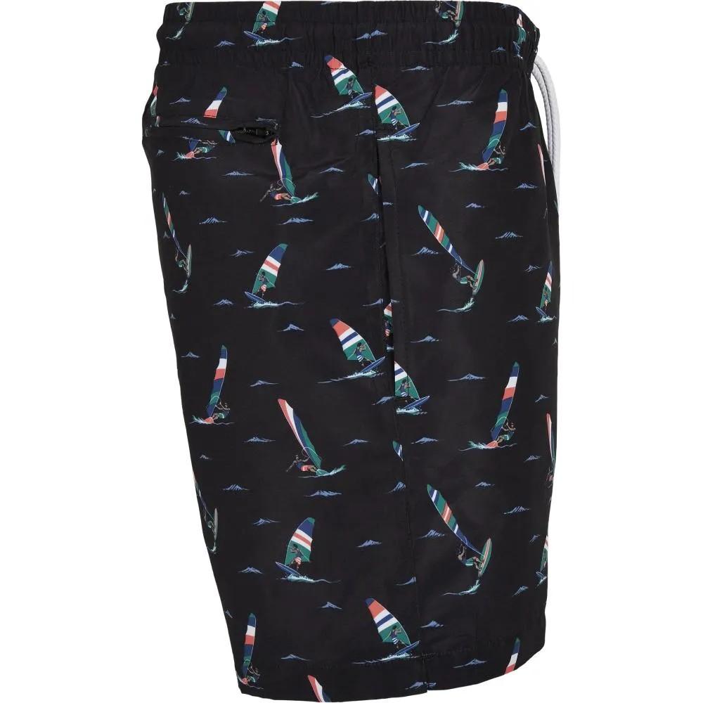 Urban Classics Mens Surf Print Swim Shorts