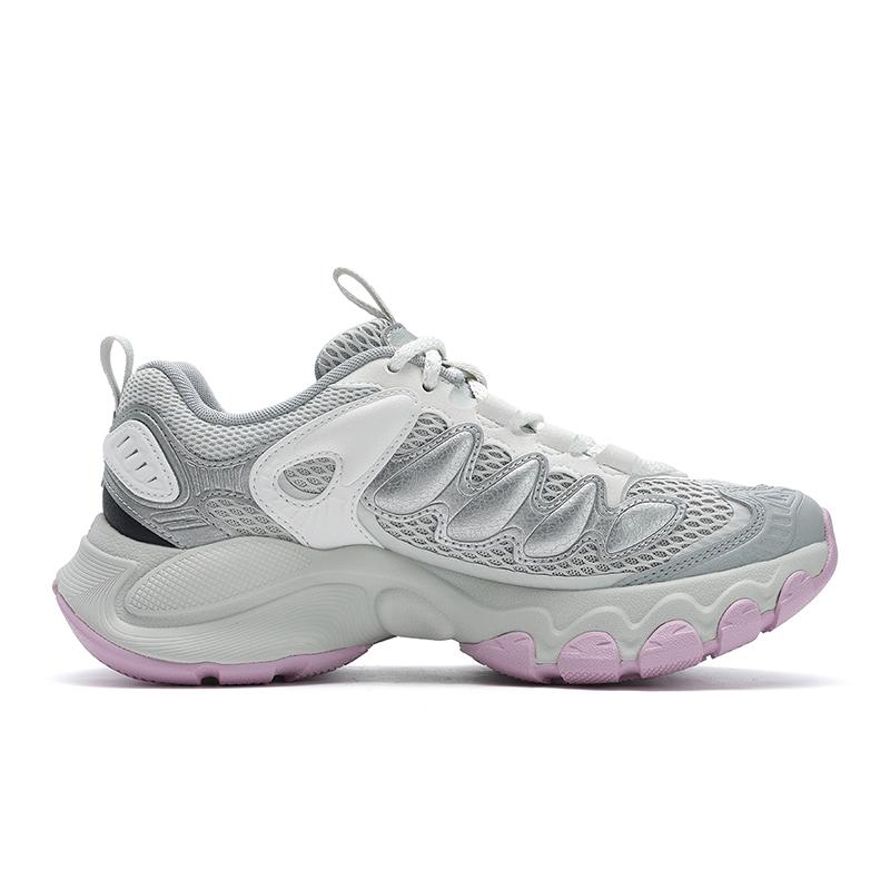 New FILA TRUFFLE Cushioning Abrasion Resistant Breathable Low Top Running Shoes Women's Silver F12W521112FFB