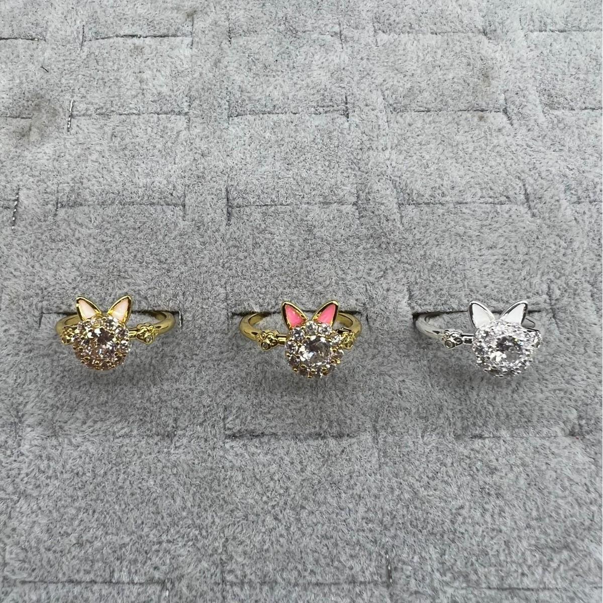 

Around Lucky Cat Ring Women s Niche Design Zircon Ring Jewelry