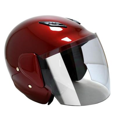 Stylish Helmet for and Mopeds Up To with a In Candy and Meets SG Semi-jet Motorcycles, Scooters, 125cc, Shield, Red, Standards.