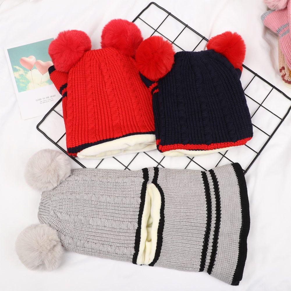 Masked Cap Winter Warm Cartoon Balaclava Hat Baby Beanie Hat Neck Face Guard Children Knitted  Cap