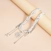 Stylish Clavicle Necklace Featuring Floral Accent And Dangling Pearls Comfortable Design Perfect For Daily Outings