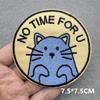 Team Cat Embroidery Patches Appliques For Clothing Diy Sewing Iron On Patches Punk Cartoon Stripes Decoration Accessories