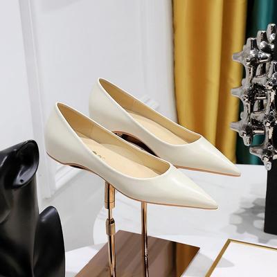 Scarpe da Donna Stile Europeo & Americano a Tacco Basso con Punta Affilata per Pedicure - Sottili, Versatili, per Primavera & Autunno.