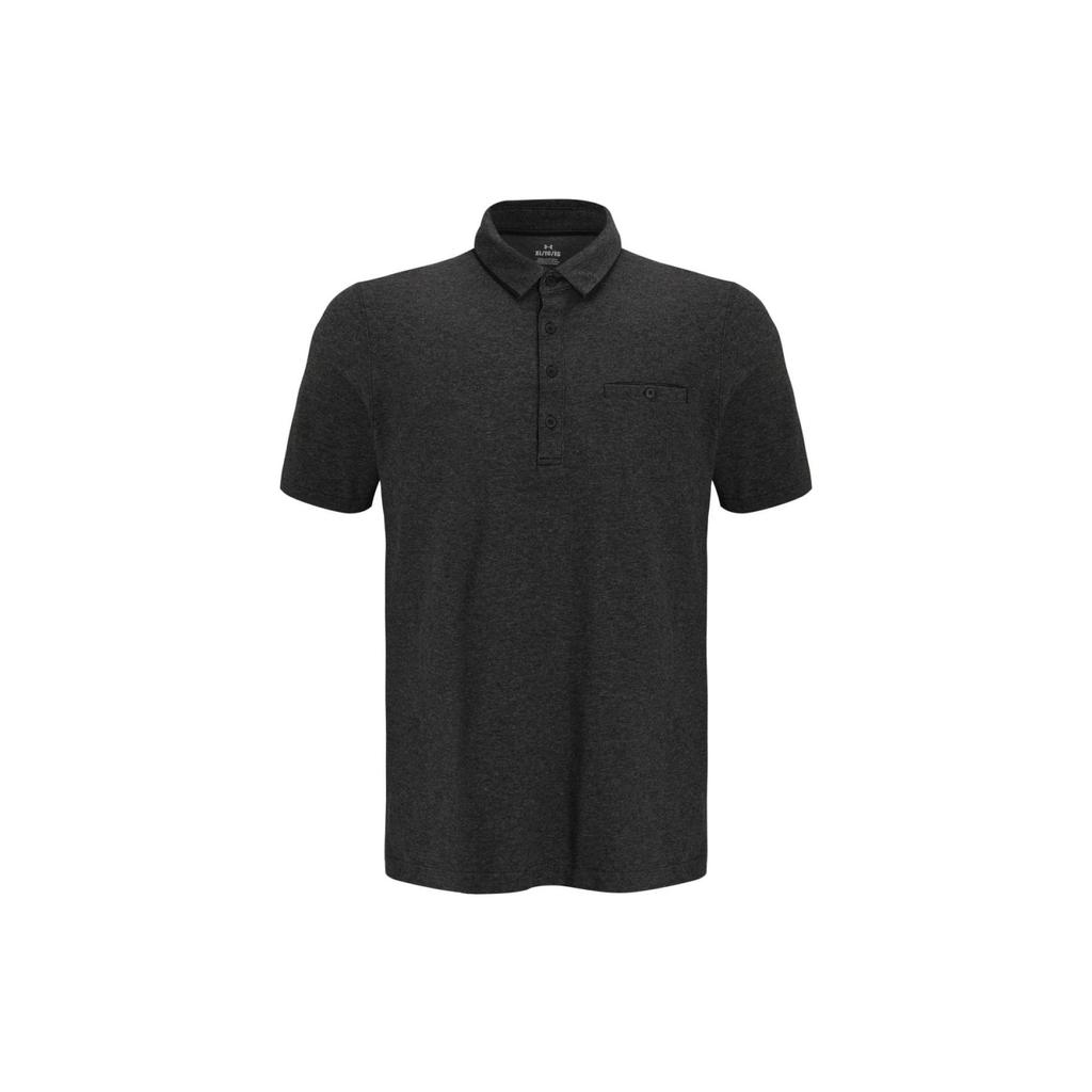 Under Armour Solid Color Casual Pullover Short Sleeve Polo Shirt Men Tops Black 1377363-001