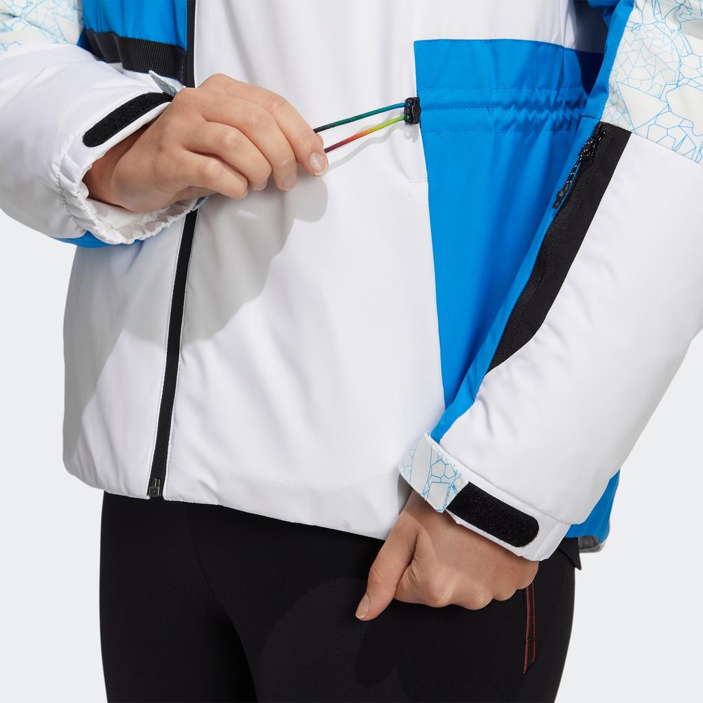 Adidas Winter Down Hooded Jacket With Color Block Design And Duck Down Filling Women Outerwear White HC0282