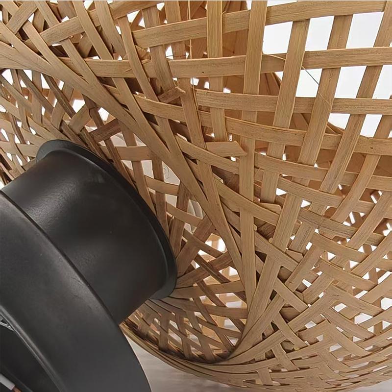 Retro Led Bamboo Woven Ceiling Lamp Corridor Aisle Living Room Ceiling Light E27 Woven Lamps Decorative Fixtures