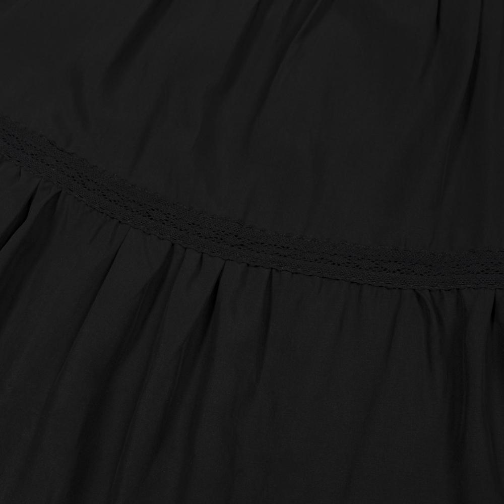 Moa Soft Flare Long Skirt (Black)