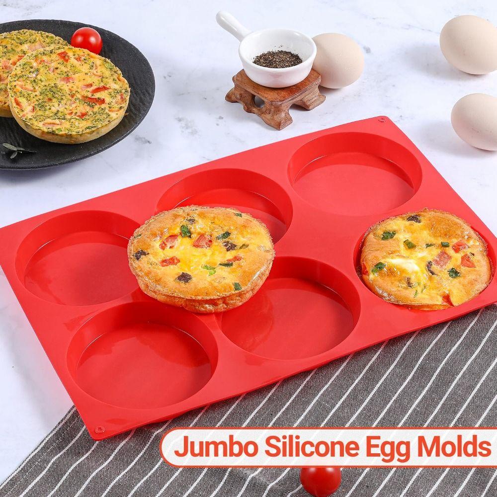 Food-Grade Baking Cake Molds 6-Cavity Baking Tray New Silicone Egg Molds for Sandwich Whoopie Pies