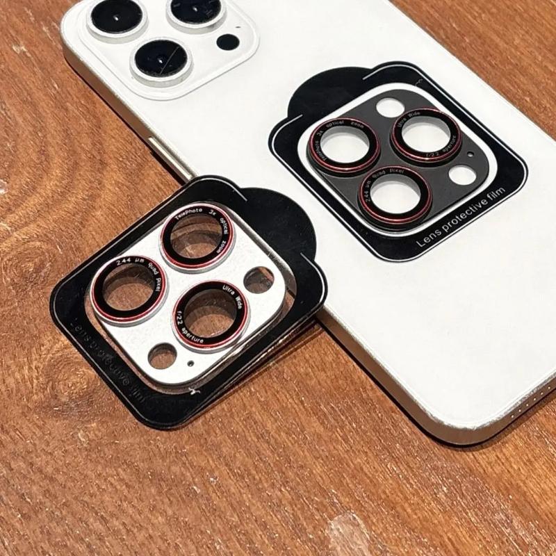 HD Metall Kameralinse Beskytter Full Dekning for IPhone 17 16 15 14 Pro Max Plus Enkel Installasjon Herdet Glass Solid Beskyttelsesdeksel