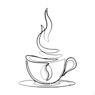 Centrotavola decorativo da parete in metallo con tazza da caffè, creativo e decorativo da appendere.