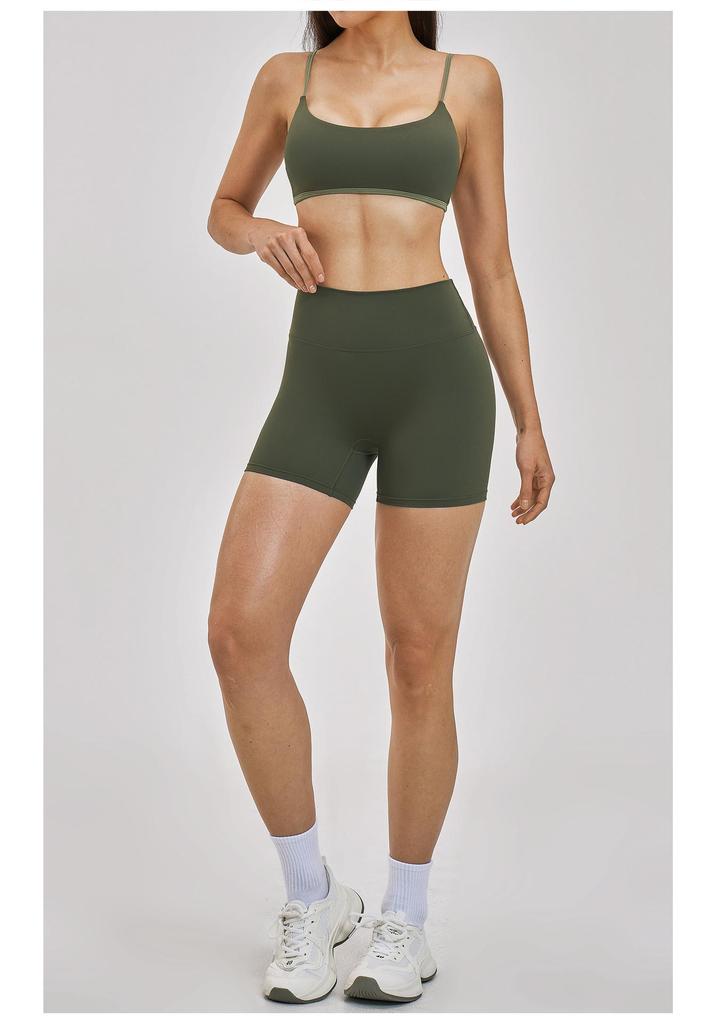 Stilvolles rückenfreies Sportset für Damen mit dünnen Trägern für Yoga & Laufen - 6116