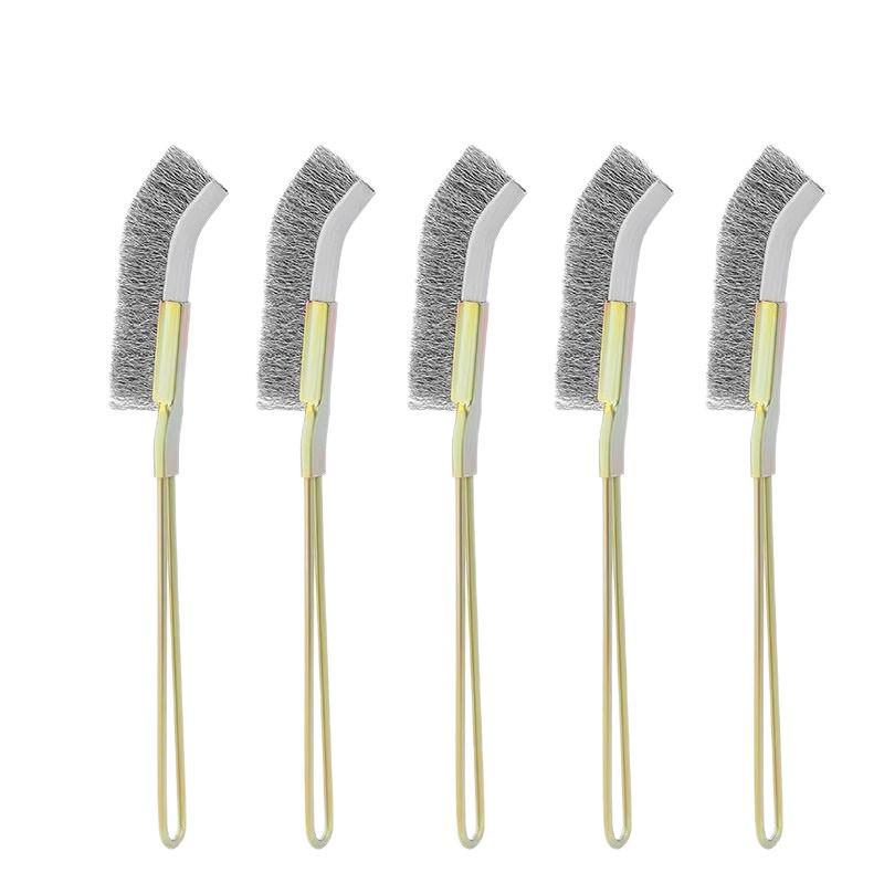 Long-Handled Stainless Steel & Copper Wire Brush for Rust and Groove Cleaning