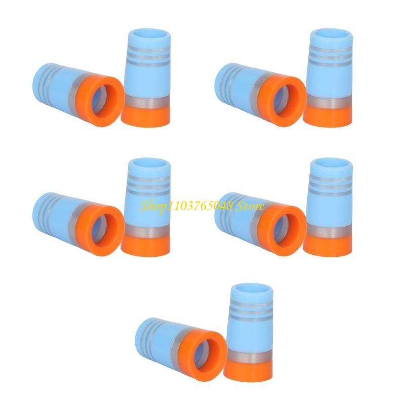 10Pcs Golfing Tapered Ferrules Fit 0.35Inch 0.37Inch Tapered and Parallel Shafts Colorful Striped Golfing Iron Ferrules