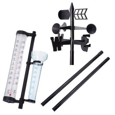 Multifunctional Garden Thermometer Outdoor Weather Meteorological Measurer Wind Rain Gauge Analysis
