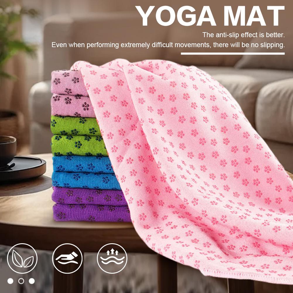 Soft Hot Yoga Towel with Mesh Carrying Bag Fitness Meditation Mat Grip Dots Sports Workout Blanket for Outdoor Travel Sports