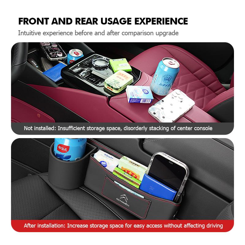 Car Seat Storage Box Console Side Pocket Organizer Cup Holder For Citroen Jumper Celysee Cactus Picasso Aircross Saxo Grand