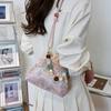 Fashion Chinese painting style wooden clip exquisite women commuter small square bag summer new shoulder messenger bag