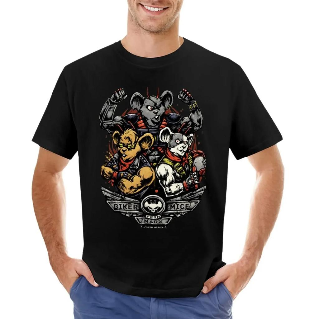 T-shirt garçon chemise imprimé animal t-shirts unis drôles pour hommes Biker Mice From Mars hauts vêtements surdimensionnés graphiques dessin animé décontracté