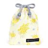 COLORFUL CANDY STYLE Small Drawstring Bags (with Name Tags), Water-Repellent, No-Iron, Mimosa Fleur (All-Over Print), Set of 3, Cute for Girls, Kids,