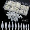 500Pcs/Box Diy Manicure Extension Tools Stiletto Nail Tips Transparent False Press On Acrylic Nails Mixed Size Fake Nails