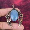 Aquamarine Pendant Copper Wire Wrapped Pendant Gifts For Him Gemstone Jewelry