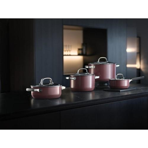 WMF FusionTech Mineral High Casserole RQ (Rose Quartz), 16cm, Induction and Gas Compatible, Waterless Cooking, Made with Natural Mineral Materials, Ma