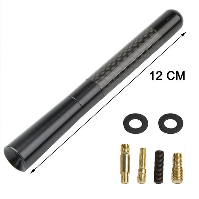 Radio Aerial Antenna Car Roof Antenna Carbon Fiber 3.5/8/12cm Radio FM/AM Metal Receiving Antennas Short Stubby Mast Antenna