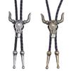 European & American Leather Bull Head Pendant Necklace - Retro Men's Fashion Jewelry