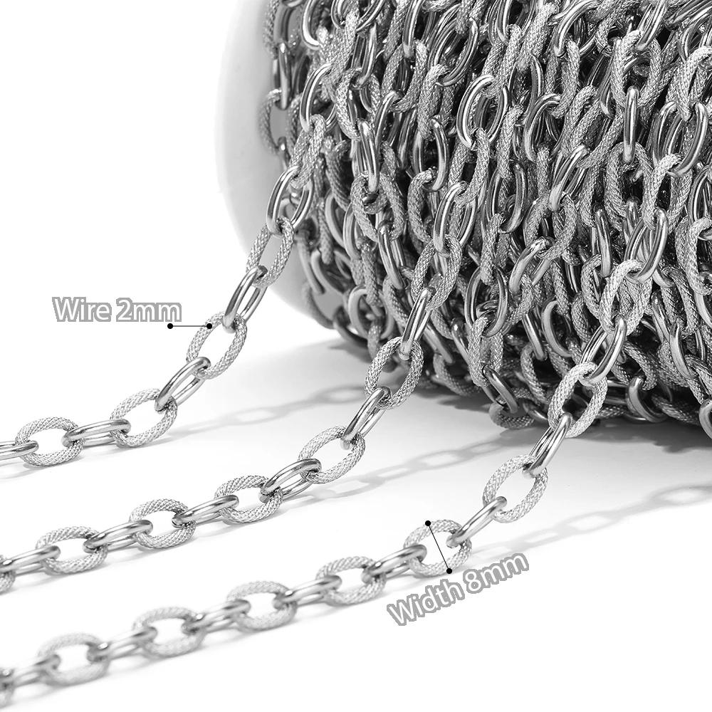 1 Meter Stainless Steel Gold 3:1 O Link Rolo Cable Chunky Chains for DIY Jewelry Making Bracelets Supplies Necklace Findings
